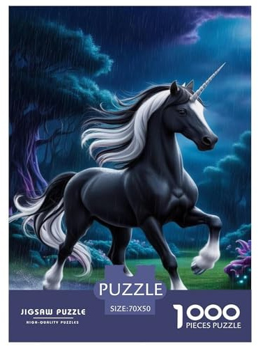 Einhorn 1000 Teile Puzzle Für Erwachsene Und Kinder interessant Impossible Puzzle Geschicklichkeitsspiel Weihnachtspuzzle 70x50cm/1000pcs
