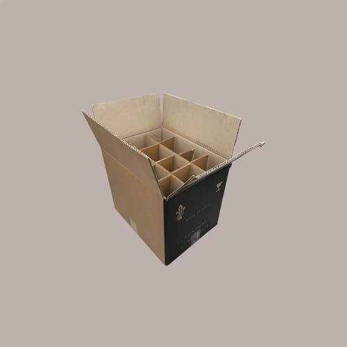 Lucgel Confezione Scatola in Carta con Alveare per 12 Bottiglie Olio e Vino 750 ml, 380x380x320 mm, 10 pezzi