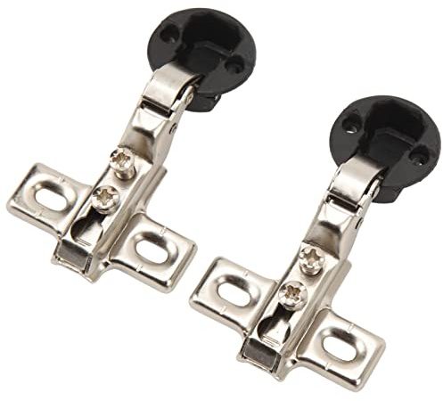 Badafaci Mini Cabinet Hinge 26mm Hole Soft Close Hinge, Cold Rolled Steel Plate Hydraulic for Glass Doors and Cabinets, 2pcs Heavy Duty with Easy Installation (Half Cover)