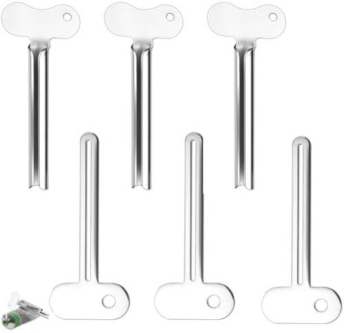 6 Stücke Tubenquetscher,Tube Dispenser in Silber,Metall Zahnpasta Squeezer,Tubenquetscher Edelstahltube Squeezer für Badezimmertubenquetscher Für Alle Tube Zahnpasta Haargel Handcreme Kosmetik