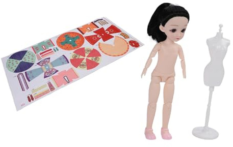 Vvikizy Kit Zur Herstellung von Hanfu-Puppenkleidung für, Kreatives Design ohne Nähen für die Früherziehung, Geburtstagsgeschenk, Modedesigner-Kit für