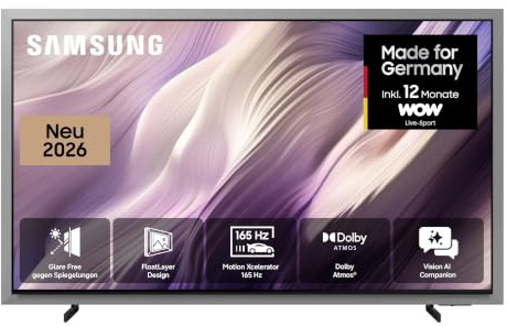 Samsung 77 S99H 4K OLED TV UHD, Anti-Glare, Non-Glare, FloatLayer OLED Design with Metal Frame, Flush Mount Wall Mount, Dolby Atmos, Up to 165Hz, AI Companion