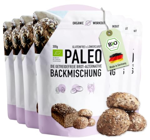 Paleo Bread Mix 300g, 10 Pack – Organic, Gluten-Free, High in Protein, No Added Sugar or Preservatives, Suitable for Keto and Paleo and Weight loss diets, Classic German Bread, Organic Workout
