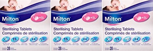 THREE PACKS of Milton Sterilising Tablets 28 Tablets