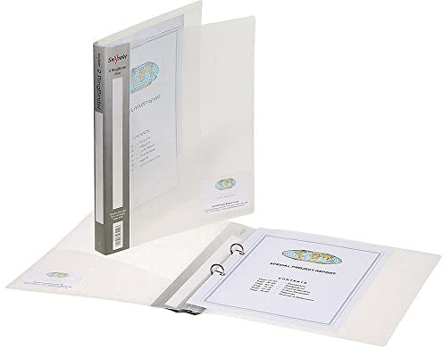 Snopake Superline Ring Binder Polypropylene 2 O-Ring 25mm Size A4 Clear Ref 10183 [Pack 10]