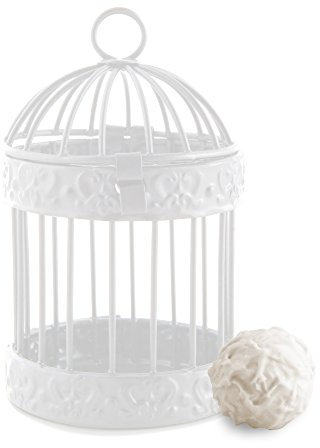 Weddingstar Miniatur-Vogelkäfig, rund, Weiß, 4 Stück