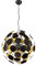 Trio Leuchten Pendelleuchte Discalgo 309900632, Metall/Kunststoff Schwarz matt/Goldfarbig, exkl. 6x E14, 54 x 54 x 150 cm
