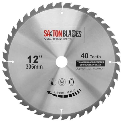 tct30540t Saxton TCT Kreissägeblatt Holz Sägeblatt 305 mm x 30 mm x Bohrung X 40T für Bosch Makita Dewalt