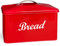 Crystals Home Kitchen Large Stainless Steel Vintage Retro Style Bread Bin Food Storage (Red)