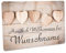 Crealuxe Fussmatte - Wunschtext/Wunschname Herzlich Willkommen bei ... Motiv 5 Holzherzen - 60x40cm, personalisiert, Fußabtreter, Fußabstreifer für die Haustür, Fußmatte rutschfest