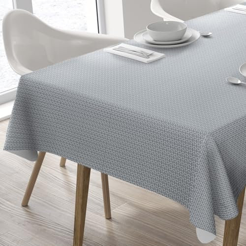 Home Direct Wachstuch Tischdecke Abwaschbar Eckig 140 x 240 cm Hellgrau