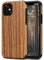 TENDLIN Kompatibel mit iPhone 11 Hülle Holz Schutzhülle und TPU Hybrid Handyhülle (Rotes Sandelholz)