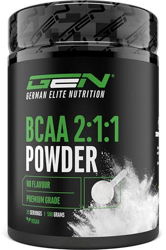 BCAA 2:1:1 in polvere - 500 g - Gusto: non aromatizzato (neutro) - Da fermentazione vegetale - Leucina, Isoleucina, Valina - Aminoacidi essenziali - Polvere pura senza additivi - Vegano