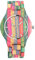 Unendlich U Regenbogen Holz Uhren Natürliche Hölzerne Uhren Für Damen Herren Casual Holzuhr Analog Kalender Quarzwerk Armbanduhr Buntenuhr mit Mischfarbe Bamboo Armband