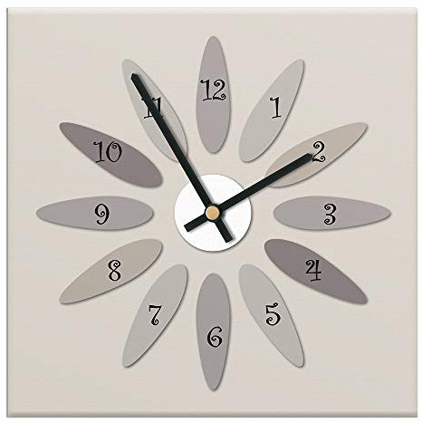 Mareli Wanduhr mit bedrucktem Papier - geeignet für Wohnzimmer, Küche, Büro - leises Uhrwerk