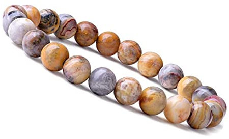 Emilys Gems Kraft - Power - Chakra Armbänder | Dehnbar | 8mm Naturstein - Für Ihr Wohlbefinden - Bunter Achat