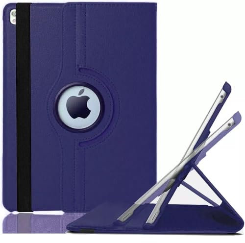 World Biz Étui rotatif pour iPad Pro 12,9 (1ère/2ème génération, 2015-2017) en cuir PU résistant aux chocs style livre Flip Folio 360° rotation protection Cover avec mise en veille/réveil automatique