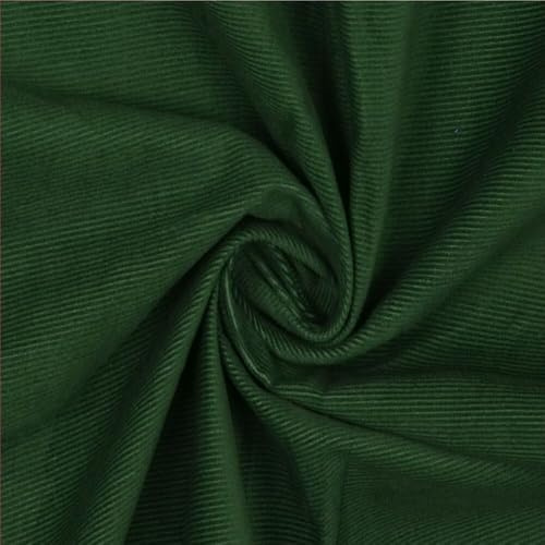 StoffBook Dunkelgrün Baumwollcord Cord Cordstoff für Bekleidung und Taschen | Elastisch, leicht und hochwertig, Stoff für Bekleidung, Taschen und Dekoration, Babycord und Breitcord