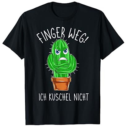 Kaktus Gärtner Kakteen Liebhaber Finger Weg Ich Kuschel Nicht Kaktus Kostüm Pflanzen Gärtner T-Shirt Schwarz Unisex Erwachsene Klein Klassisch Kurzarm