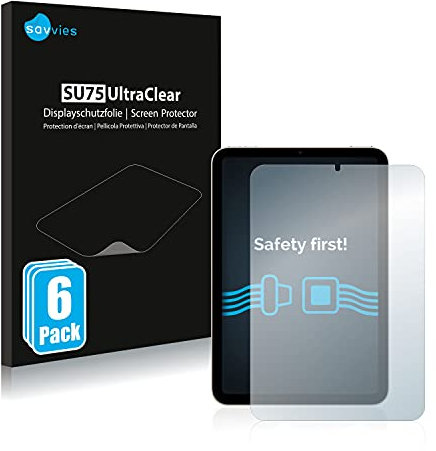savvies Protector Pantalla para Apple iPad Mini 6 2021 (6 Unidades) Película Ultra Transparente
