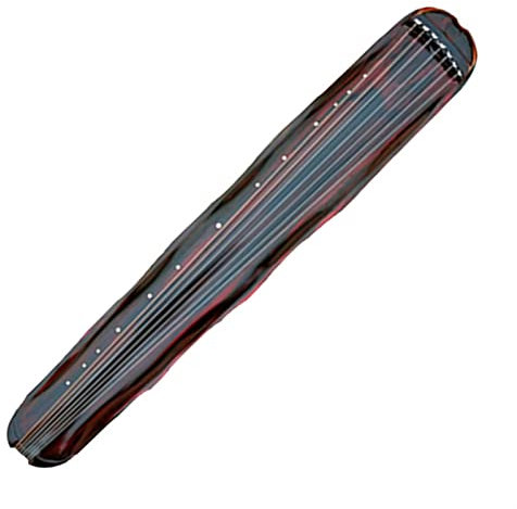 TSTS Chinesische Zither Fortgeschrittene Guqin Altes Hausstrahl-Tanne Bananenblatt Cinnabar-Stil 7 Saiten Zither Professionelles Chinesisches Musikinstrument