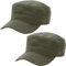 2 Pcs Armee Grün Unisex Military Stil Army Cap Verstellbare Baseball Cap Flat Top Cap Sommer Sonnen Kappe für Herren Damen