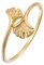 Elli Ring Damen Ginkgo Blatt Natur Offen Verstellbar in 375 Gelbgold
