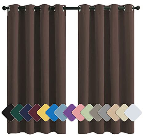 MENGH Rideaux Opaques 160x120cm Marron foncé Rideaux Velours Opaques, Isolation Thermique dans de Nombreuses Couleurs, pour Chambre Salon