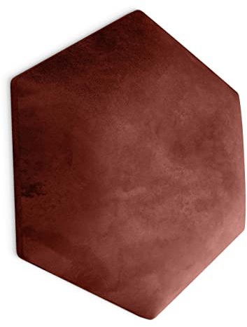 Muralo Samt Wandkissen Hexagon Stoff Polsterpaneel Schlafzimmer Wohnzimmer Bett Wandpolster Bettkopfteil Lendekissen Modern Luxus Gepolstert Polster Paneel (Weinrot, 40 cm x 35 cm)