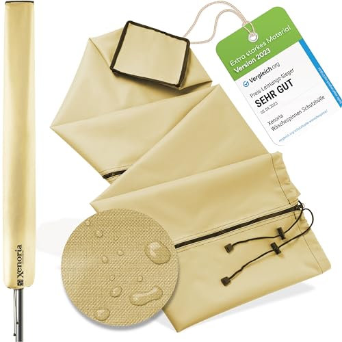 Xenoria Premium Wäschespinnenschutz | Passend für alle Modelle | Robustes 600D Oxfordgewebe | Wasserabweisend & UV-beständig | Reißverschluss auf ganzer Länge | Größe 180cm | Beige