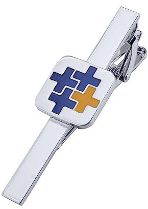 KnBoB Krawattenklammer Herren aus Messing Silber Kreuz Tie Clip Krawattennadel für Valentinstag Weihnachten Geschenk
