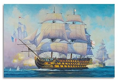 silve Vintage Segelposter Admiral Nelson Flaggschiff HMS Victory Warship Dekorative Malerei Leinwand Wandkunst Bild