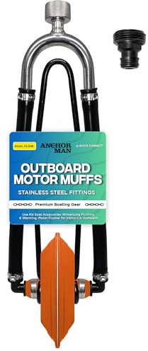 Anchor Man Outboard Motor Muffs Dual Feed Boat Motor Flusher, Water Muffs for Outboard Motor Flushing & Winterizing