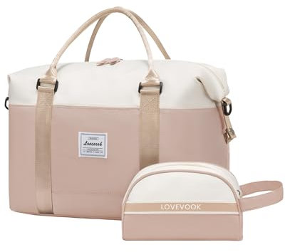 LOVEVOOK Reisetasche Damen, Handgepäck Tasche 45x36x20 Für Flugzeug, Sporttasche Weekender Kliniktasche Geburt, Travel Duffle Bag mit Kulturtasche für Frauen Reise Gym Ryanair Easyjet