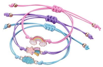 UOPMQGB Bracelets pour filles, bracelets tressés réglables pour enfants, cadeaux pour filles et enfants, cadeaux d'anniversaire