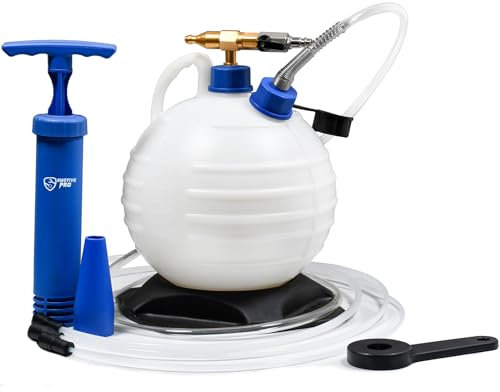 SMOTIVEPRO 6L Oil Extraction Pump, Pneumatic and Manual Multi-Purpose Oil Pump with Improved Base and Extension Hoses in Three Sizes, Suction Pump for Cars, ATVs, Ships and Lawnmowers