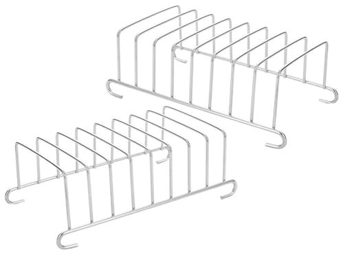 Healeved 2 Pièces Porte-Toasts en Acier Inoxydable Supports à Toast pour Toaster Grille Pain, 8 Fentes Porte Toasts- Accessoires pour Toaster Grille Pain