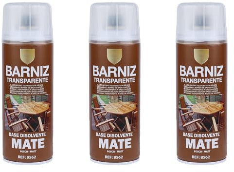 Etrexonline Pintura Spray Multicolor Profesional | 400ml | Adecuado para Metal, Madera & Plástico | Barniz Mate | Secado Rápido | Paquete de 3