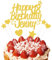 EKAM Personalised Happy Birthday Cake Topper, Customised with Any Age Name Party Cake Decoration, Glitter Card Cake Topper With Heart Star Cup Cake Toppers - 9Pcs (Prime, Gold)