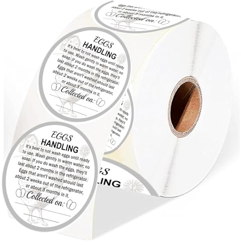 500 Pcs 2 Inch Farm Fresh Eggs Carton Labels Eggs Handling Stickers