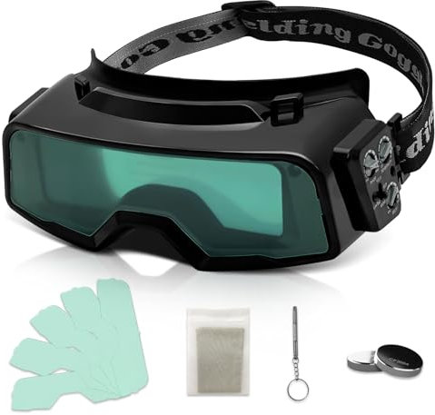 UpaClaire True Color Schweißbrille mit automatischer Verdunkelung, verbesserte 6.0 Generation Schweißbrille mit Schleif-, Schneid- und Schweißfunktionen, Augenmaske