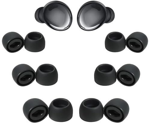 6 Pairs Replacement Earbud Tips for Galaxy Buds Pro, Mixed Size Silicone Earbuds Rubber Tips for Samsung - 3 Size Silicone Non-Slip Ear Tips with Excellent Noise Isolation and Comfort - White(S/M/L)