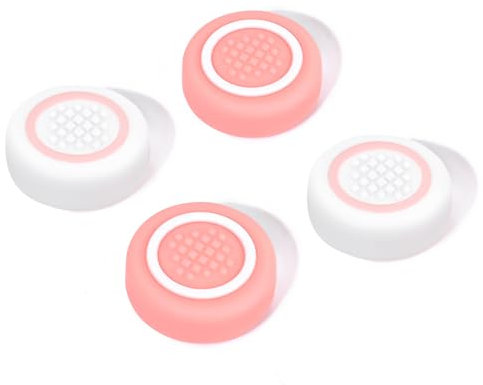 DLseego Copri levette analogiche per Switch/Switch Lite/Switch OLED, Morbido Silicone 4 Joystick Grip Covers Anti Slip Switch Thumb Grips per Joycon Controller,Rosa