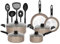 VELKER - Batteria da Cucina a induzione 15 Pezzi - Kit pentole a induzione con Rivestimento Antiaderente Adatto a Tutti i Piani Cottura. Set pentole Cucina