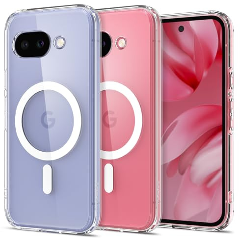Spigen Ultra Hybrid MagFit für Google Pixel 9a -Clear White | Kompatibel mit MagSafe, DuraClear Tech, Anti-Yellowing, Air Cushion Tech, Militär-Grade Schutz, Spigen Signature Serie