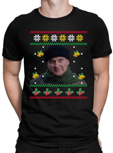 Harry Kevin Allein zu Haus - Weihnachten Ugly Sweater Herren T-Shirt, Schwarz, L