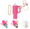GADITIEK Mini Cup Schlüsselanhänger für Stanley Cup Zubehör Schlüsselanhänger für Damen Lippenbalsam Halter Tasche Charms für Frauen mit Kette (Rosarot Keychain)