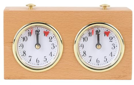 Minuterie D'échecs Analogique Rétro, Minuterie D'échecs Mécanique à Remontage de Compétition Professionnelle avec de Grands Cadrans Faciles à Lire, Aucune Pile Nécessaire,