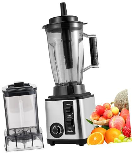 Zerodeko Juice Extractor Machine 3l Food Blender Dual Cup Fast Motor Easy to Clean Uk Kitchen