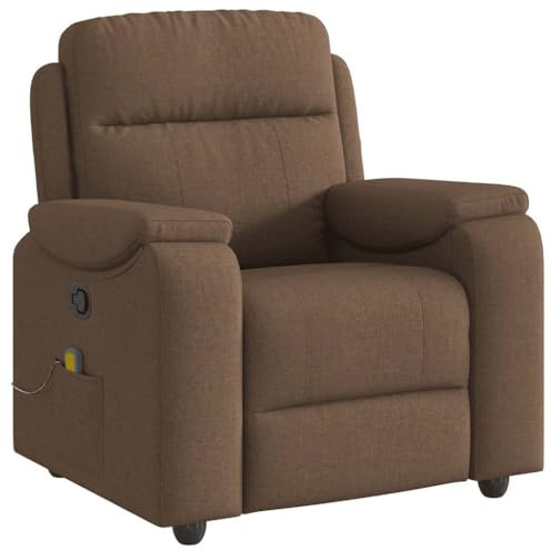 vidaXL Massagesessel Braun Stoff, Massage TV-Sessel, Sessel mit Massagefunktion, Fernsehsessel, Massage Fernsehsessel, TV-Sessel, Sessel, Ruhesessel
